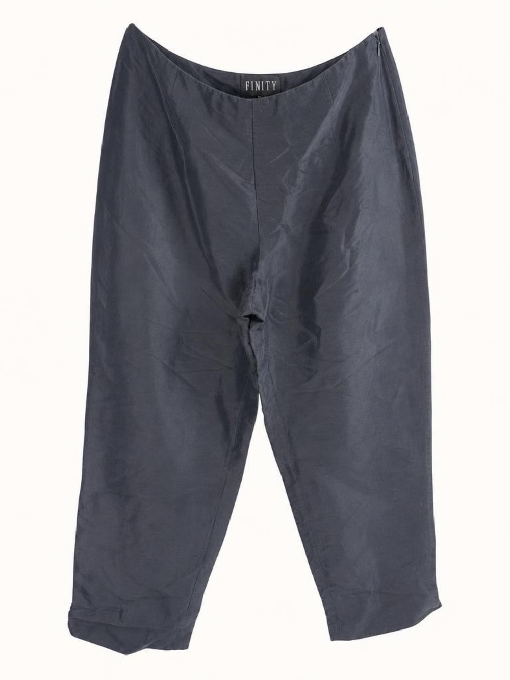 Finity Black Silk Wide-Leg Cropped Pants Size 10